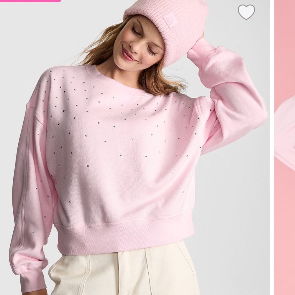 PINK Victoria's Secret  Pink studded sweatshirt